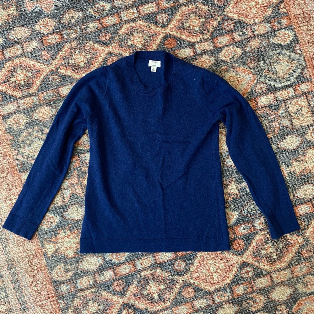 S J Crew Blue Teddie Sweater Super Soft and Cozy!